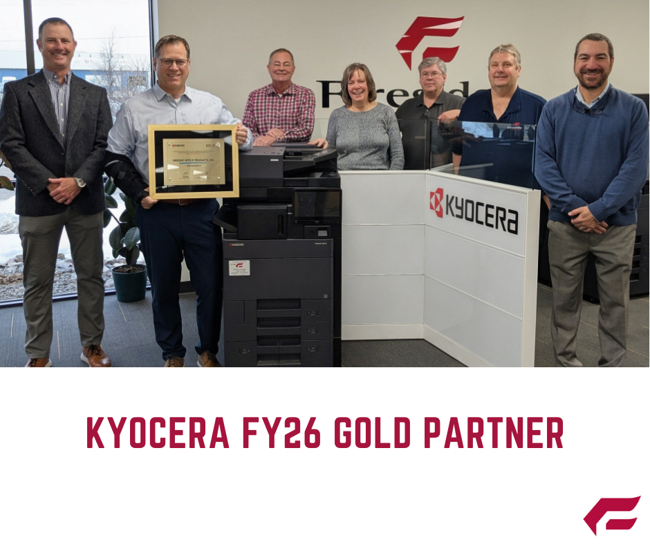 Fireside Office Products Recognized as KYOCERA FY26 Gold Partner & Service Excellence Certified
